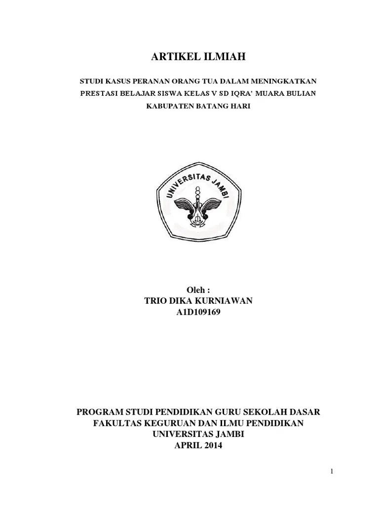 Artikel Ilmiah Skripsi Trio Dika Mahasiswa Pgsd Universitas Jambi (Unja) | Pdf