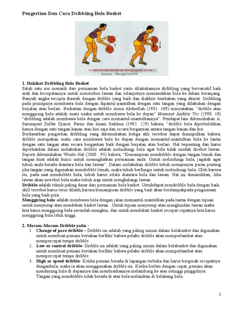 Pengertian Dan Cara Dribbling Bola Basket | PDF