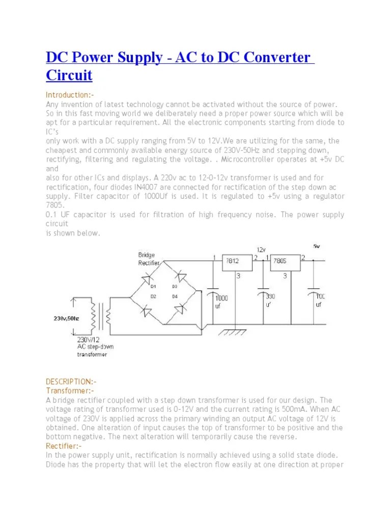 AC to DC Rectifier Capacitor