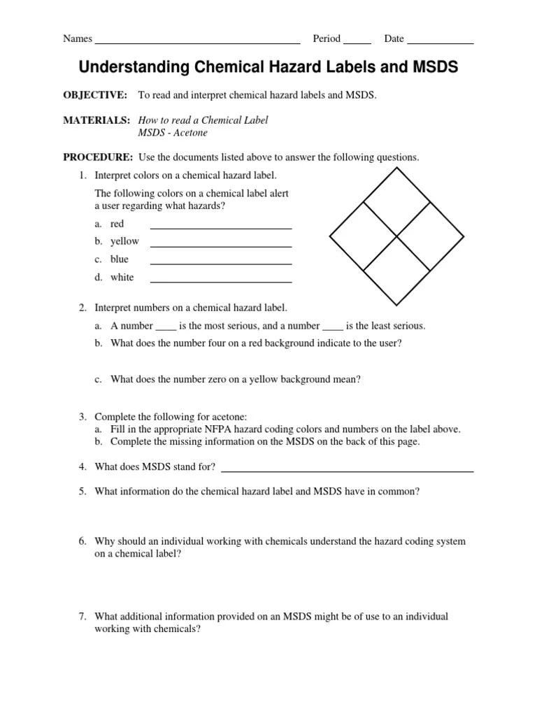 How To Read MSDS and Labels PDF Flammability Chemical Substances