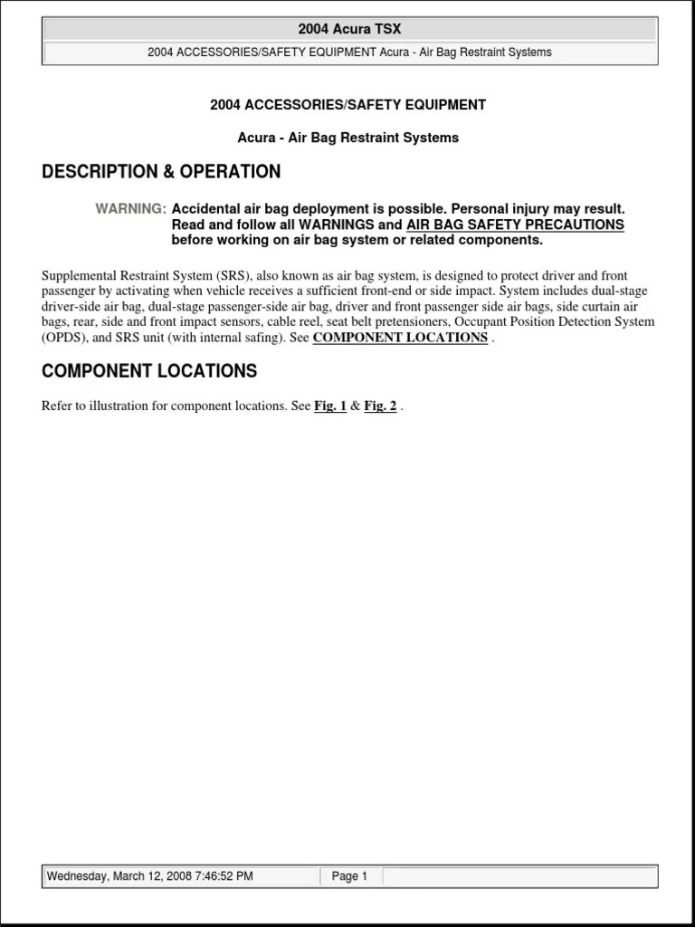 Air Bag Restraint System PDF Airbag Seat Belt