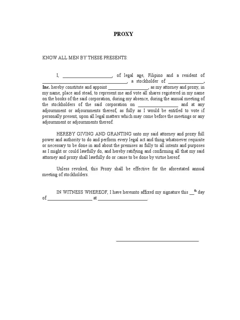 Sample Proxy Form