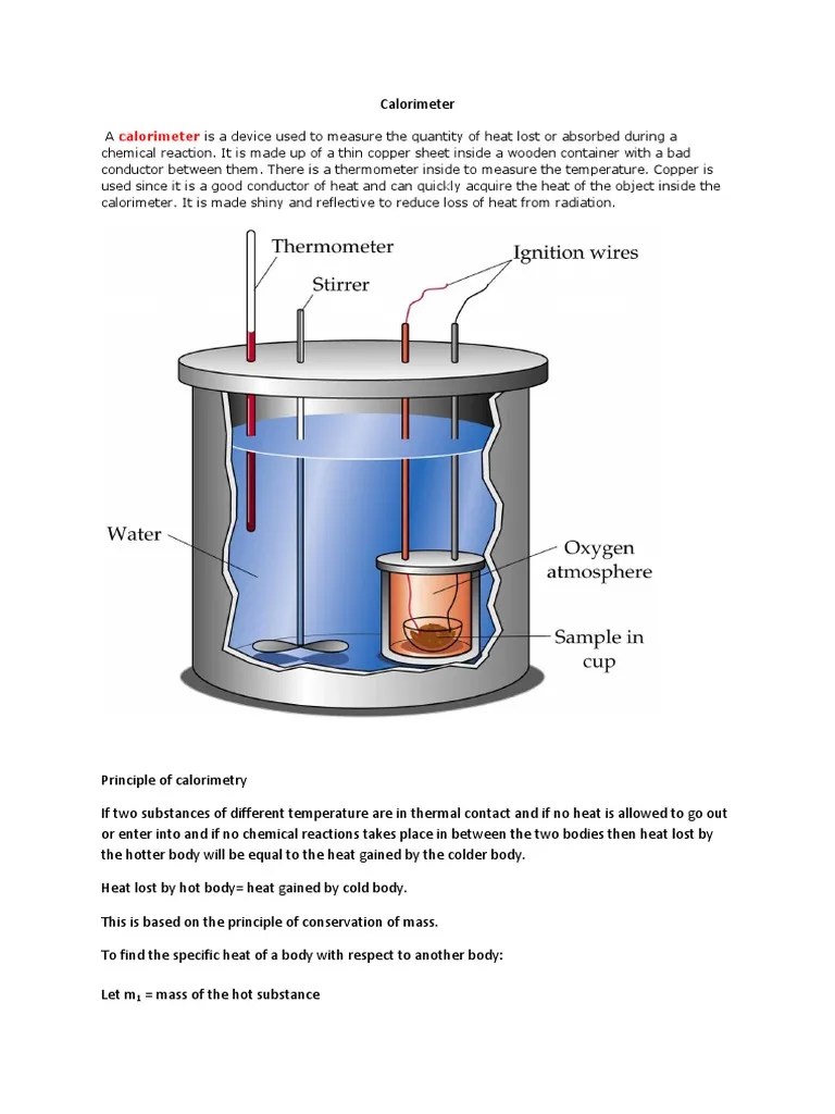 Calorimeter PDF Heat Heat Capacity