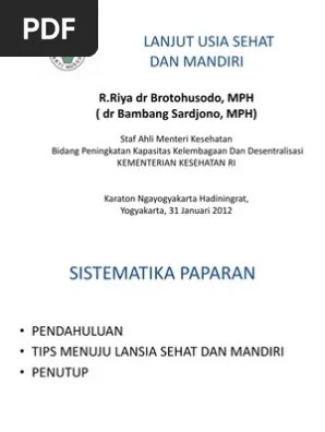 Lansia Sehat Dan Mandiri-Ok | PDF
