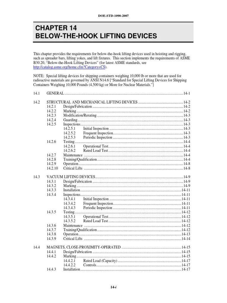 BelowHook Lifting Devices Standards PDF Elevator Battery