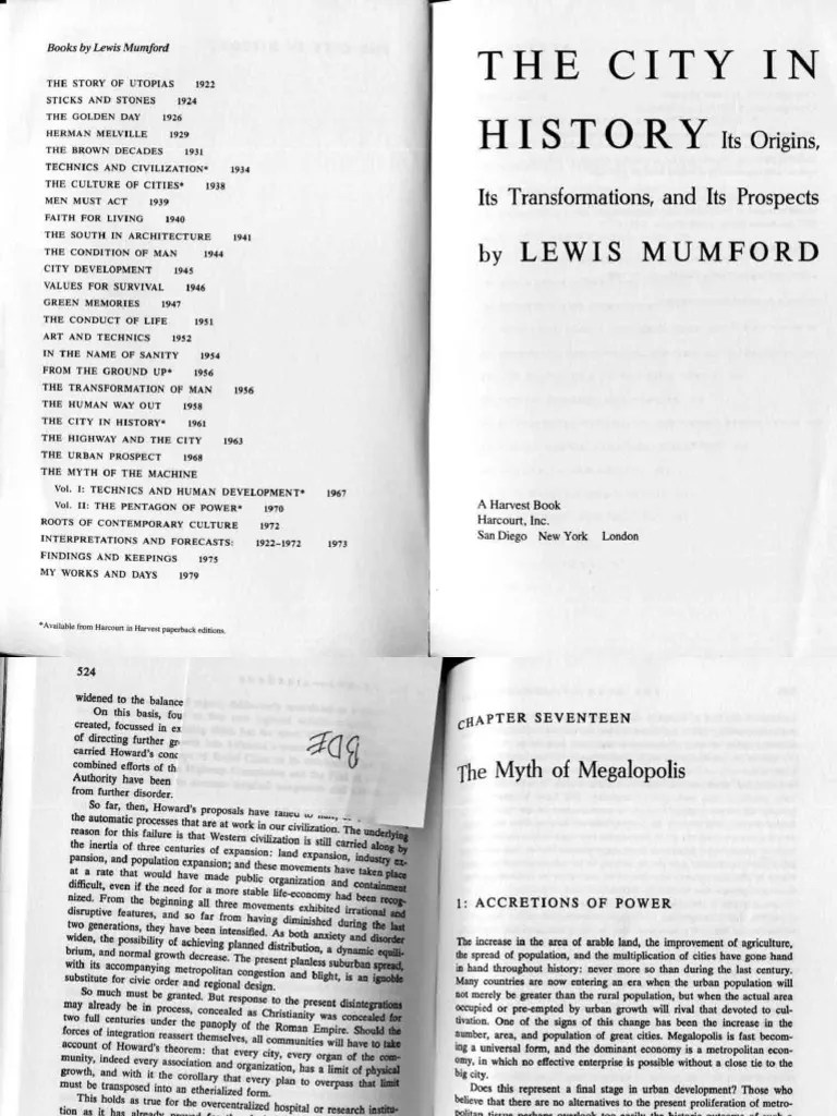The City in History Lewis Mumford PDF PDF Social Sciences