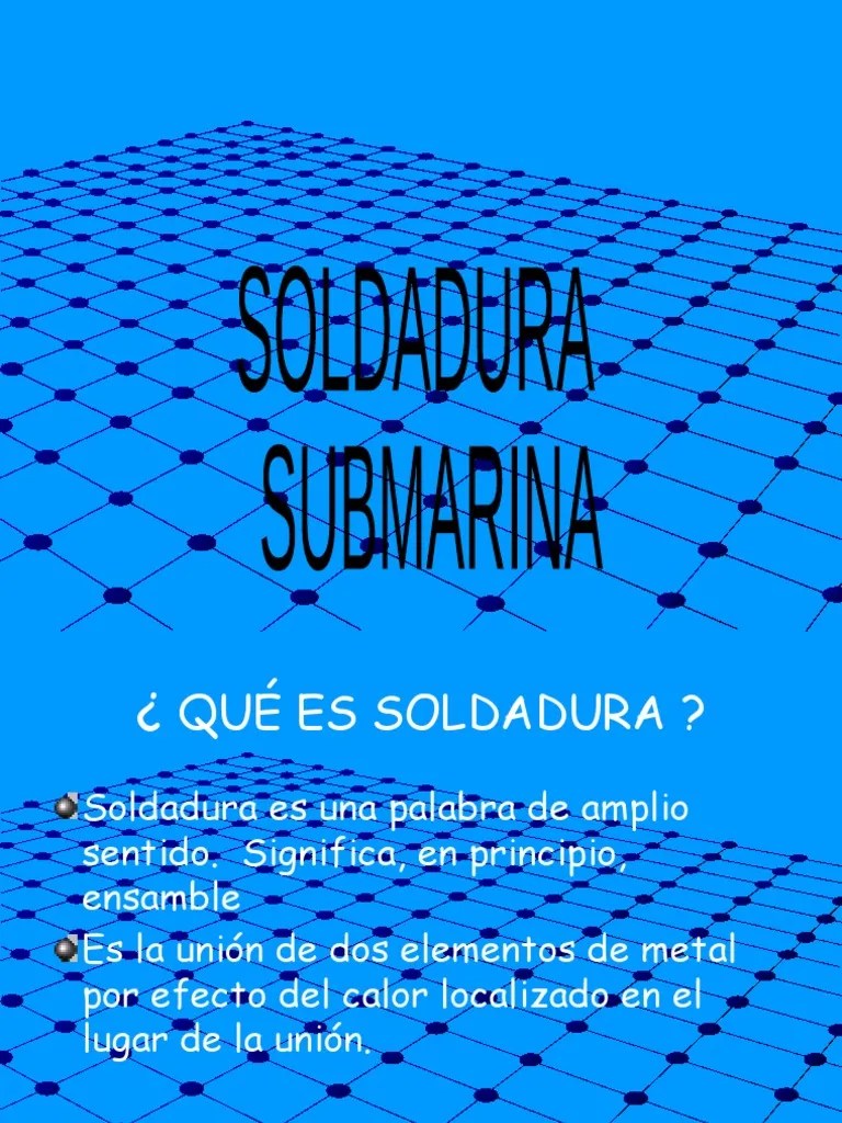 SOLDADURA SUBMARINA