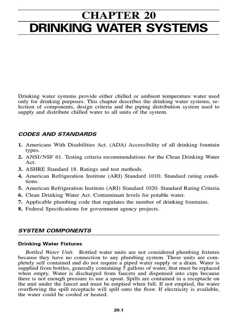 Drinking Water Systems Codes and Standards PDF Heat Exchanger Plumbing