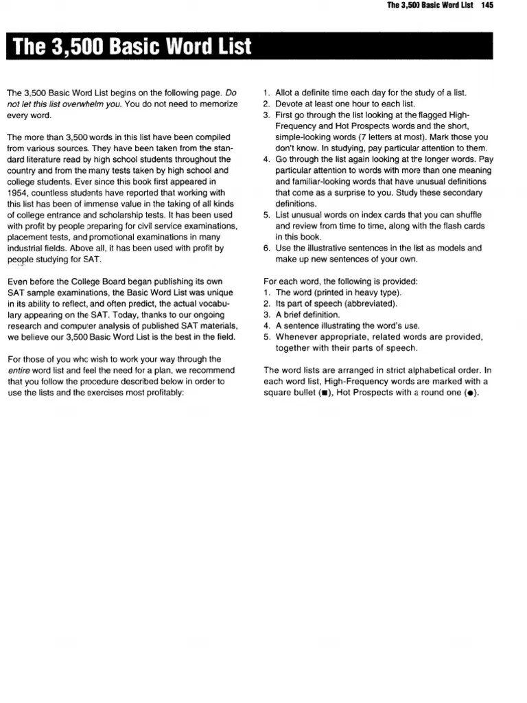 3,500 Words For SAT PDF