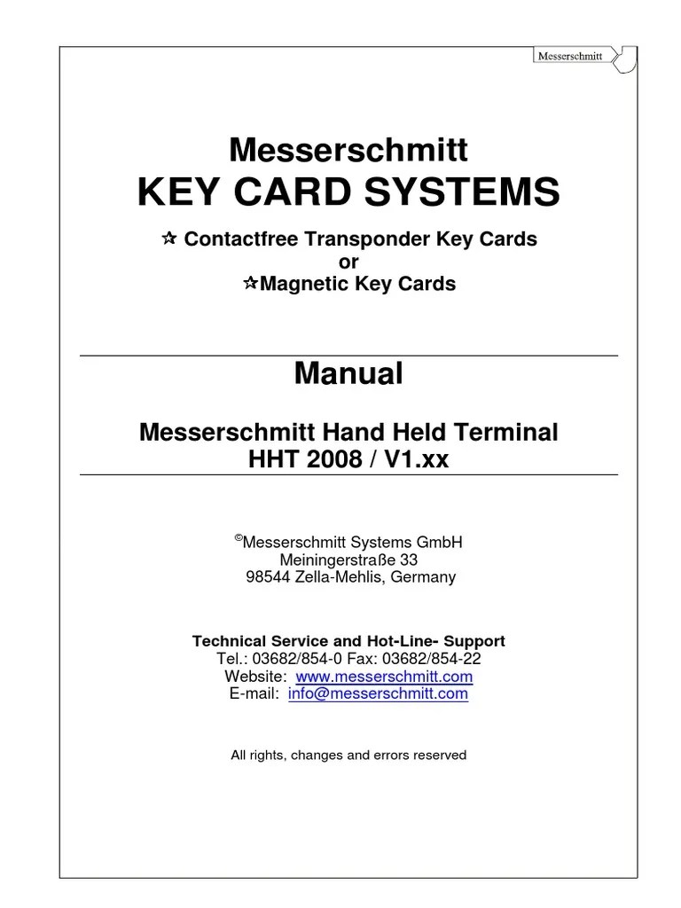 Messerschmitt HHT V1.2 2008eng PDF Computer Terminal Personal