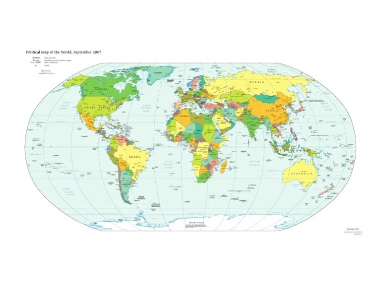 Cia World Map Book CIA World Factbook Reference Map Political world