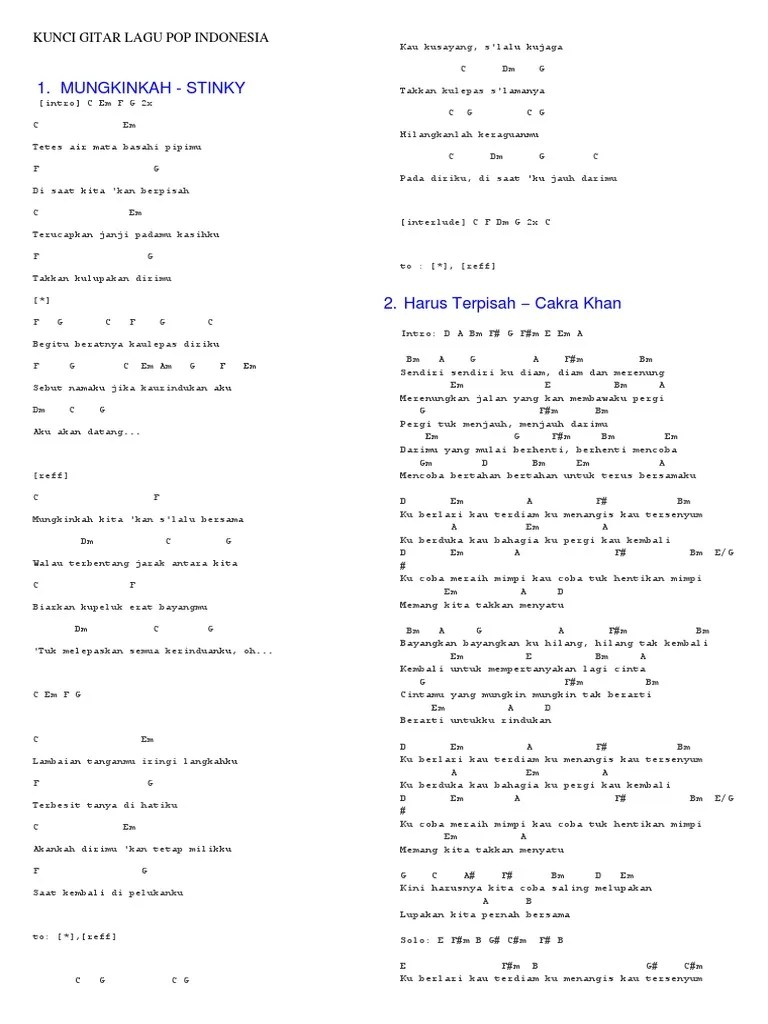 Kunci Gitar Lagu Pop Indonesia | PDF