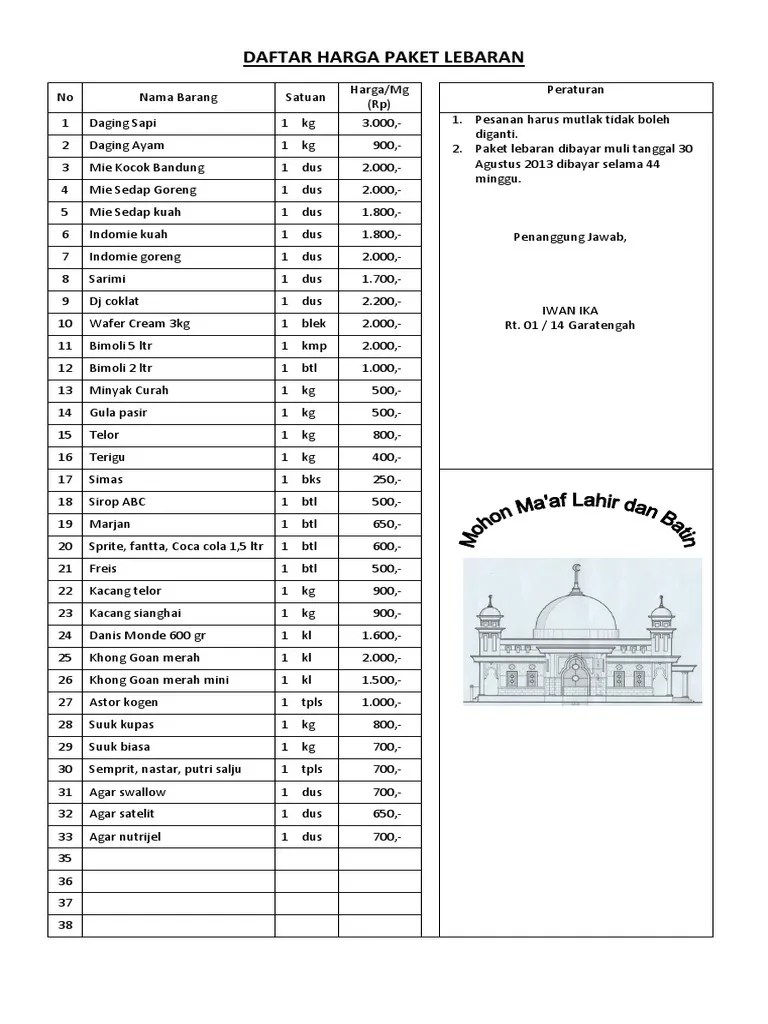 Contoh Buku Paket Lebaran Guru Paud