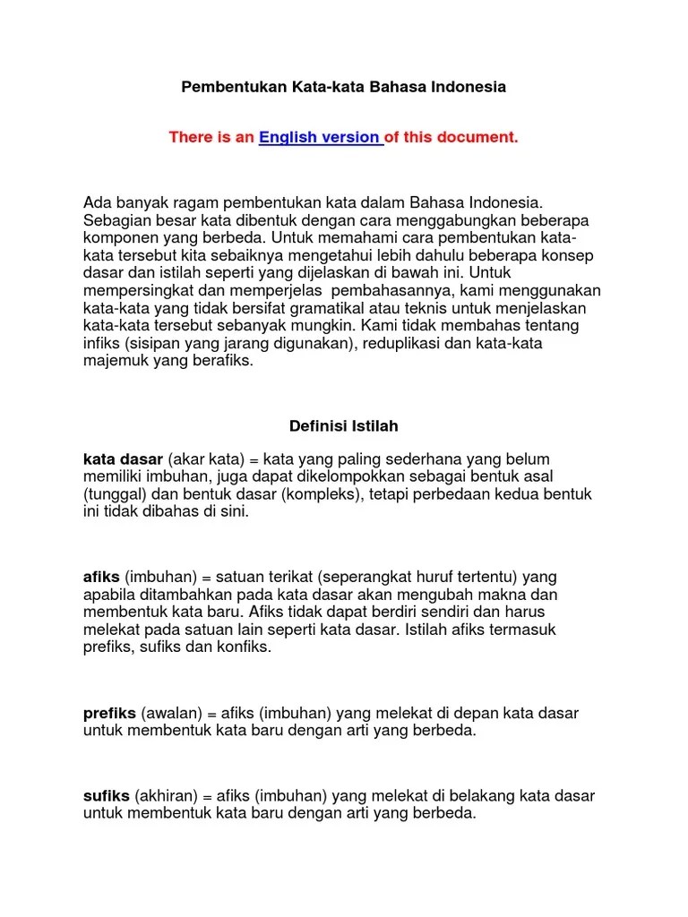 Pembentukan Kata | PDF