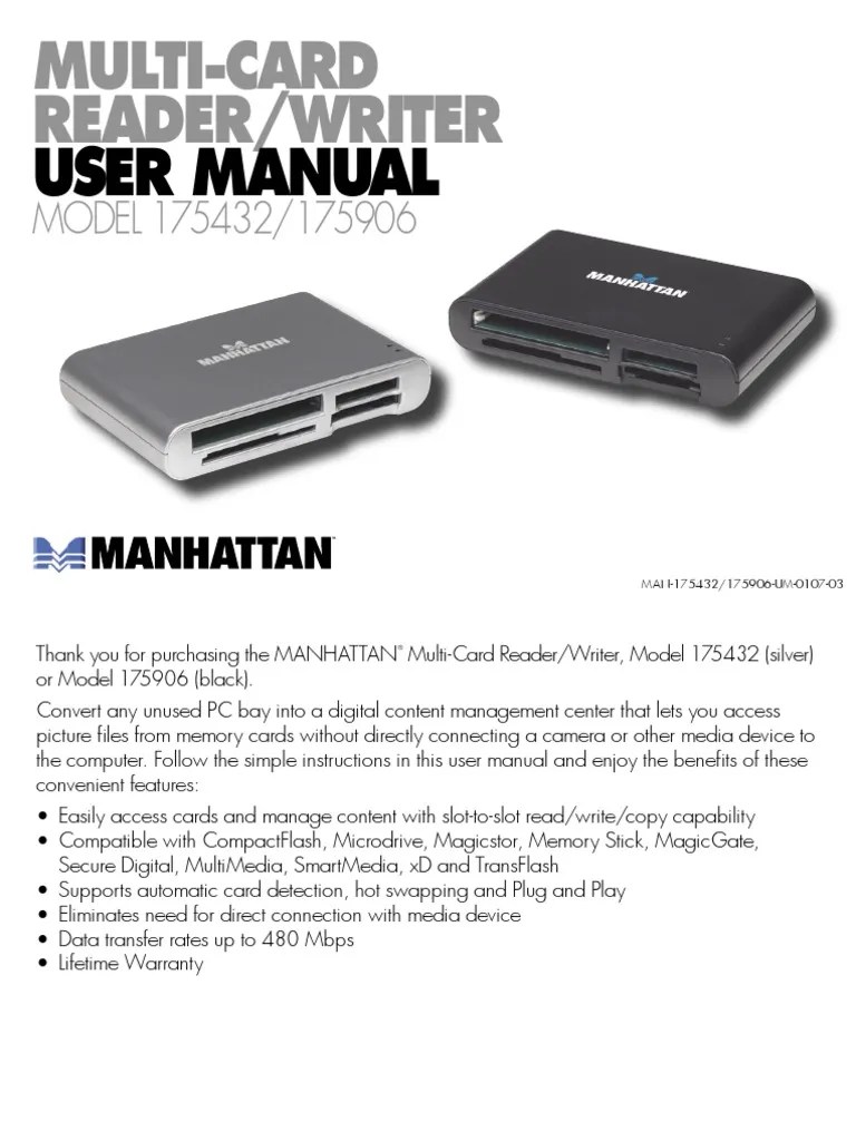 MultiCard Reader/Writer User Manual PDF