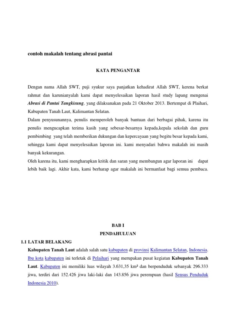 Contoh Makalah Abrasi | PDF