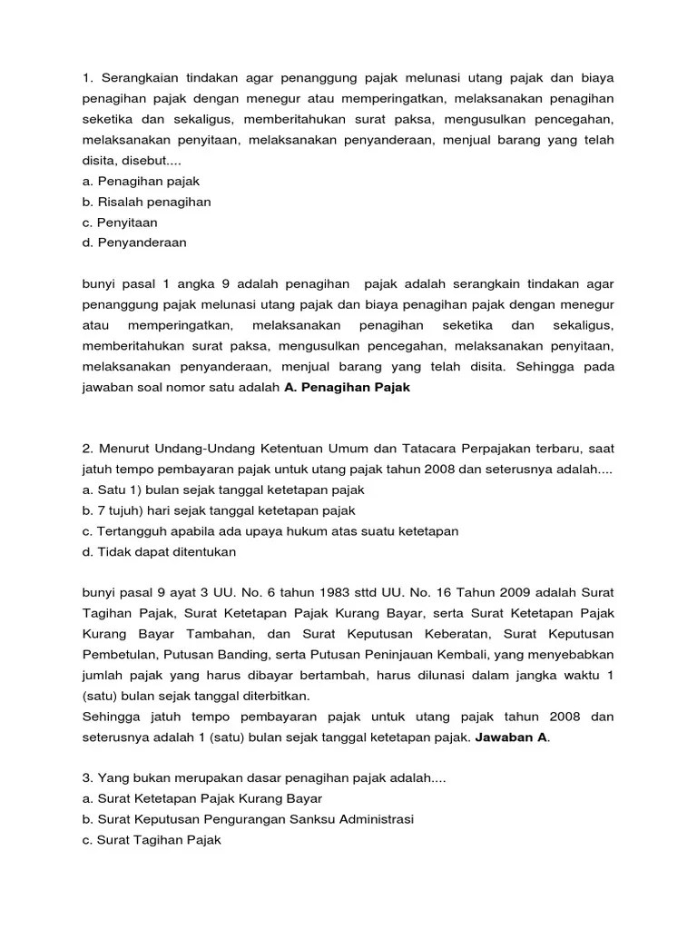 UTS Penagihan Dan Sengketa Pajak | PDF