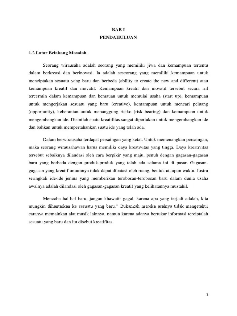 Kreatifitas Dalam Wirausaha | PDF