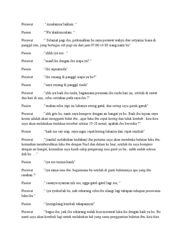 Contoh Komunikasi Terapeutik | PDF