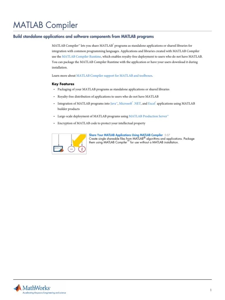 Matlab Compiler Matlab Application Software