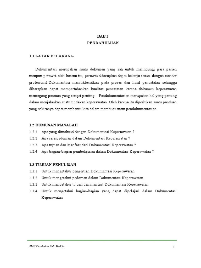 Makalah Tentang Dokumentasi Keperawatan | PDF