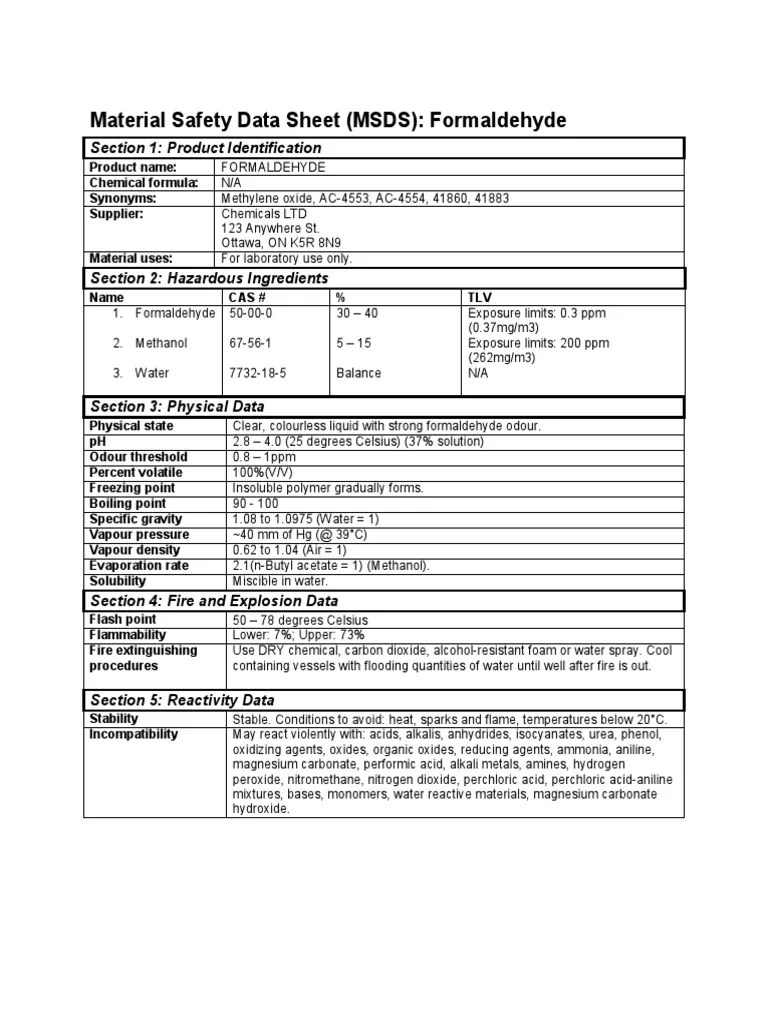 Msds (Material Safety Data Sheet) PDF First Aid Oxide