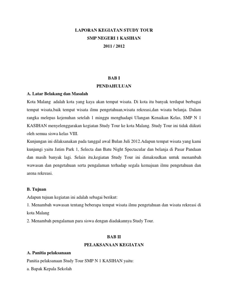 Contoh Laporan Kegiatan Study Tour Smp – Rasanya