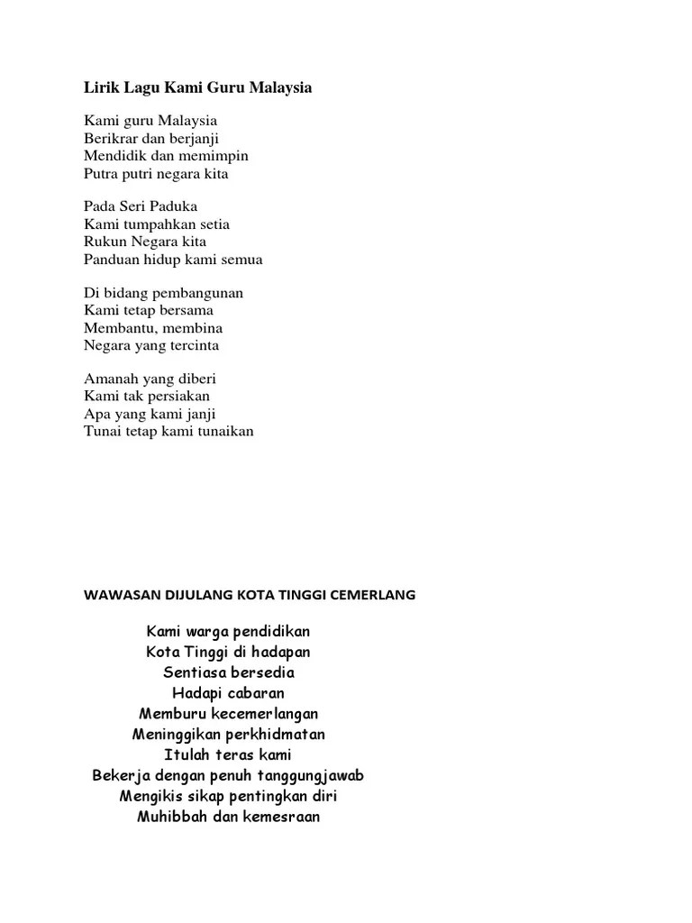 Lirik Lagu Guruku Tersayang Guruku Tercinta - Seputaran Guru