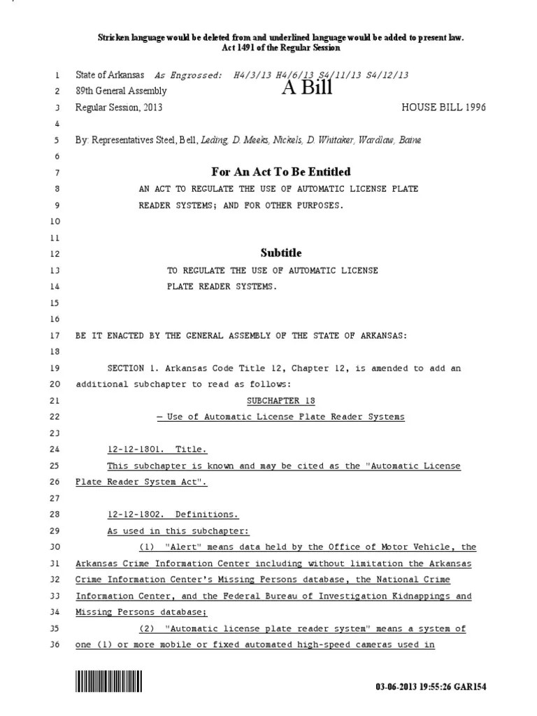 Arkansas Act 1491 PDF Government Information Social Institutions