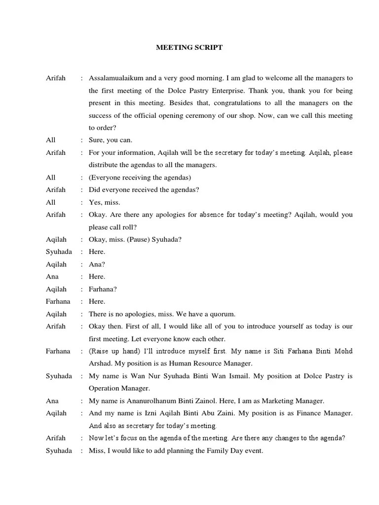 Meeting Script Creativity Innovation