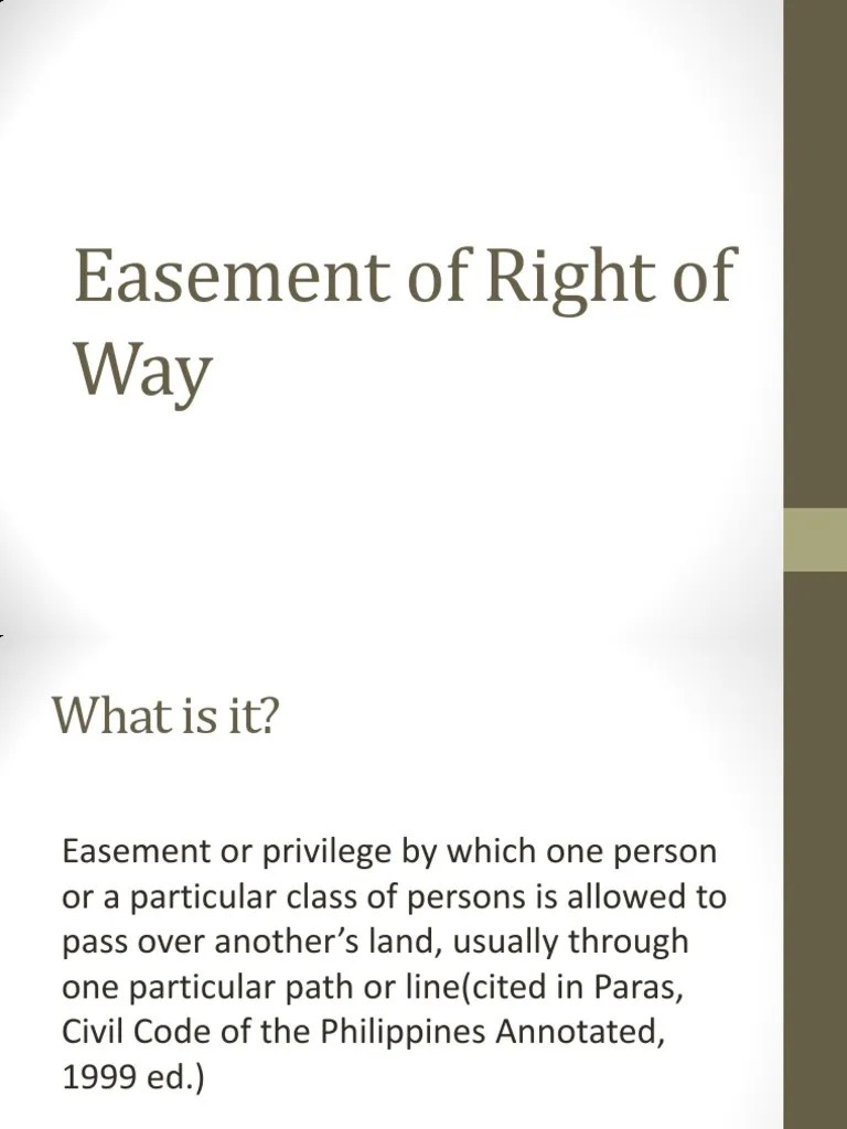 Easement of Right of Way PDF Easement Conveyancing