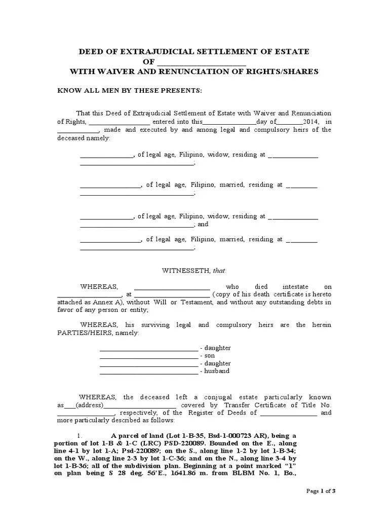What Is The Meaning Of Deed Of Settlement