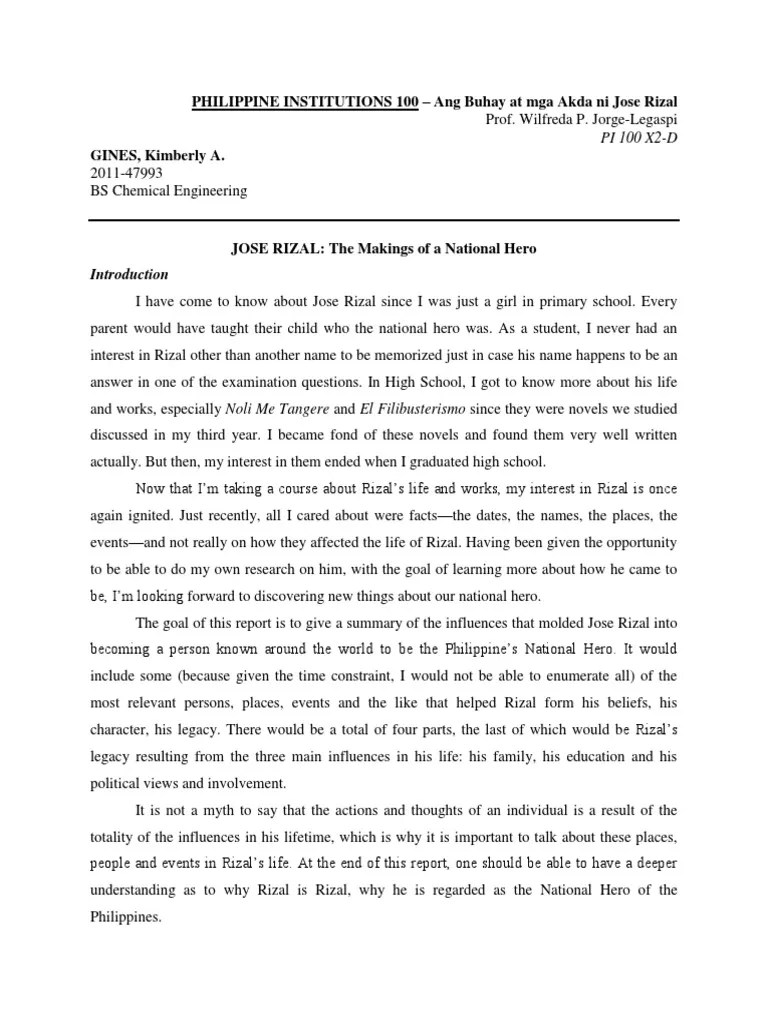 A Summary and Analysis of The Life of Rizal PDF Philippines