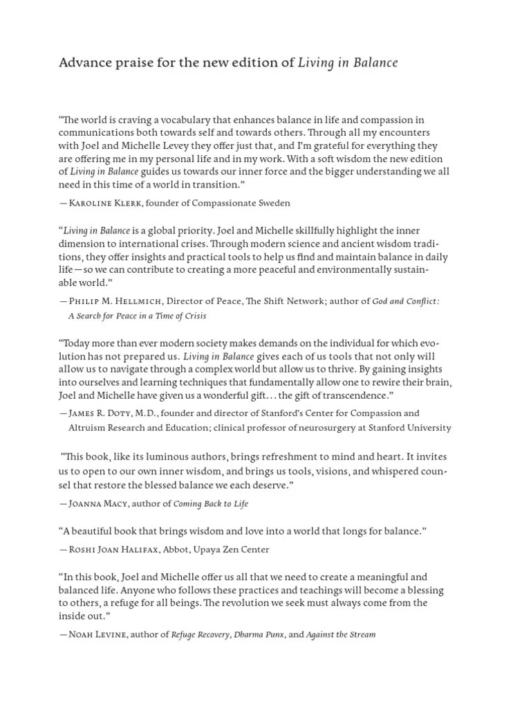 Living in Balance Sample PDF