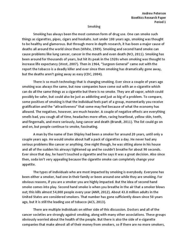Smoking Informative Essay PDF Smoking Cigarette