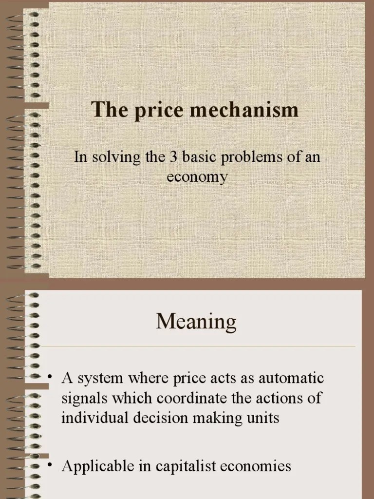 The Price Mechanism PDF Prices Capitalism