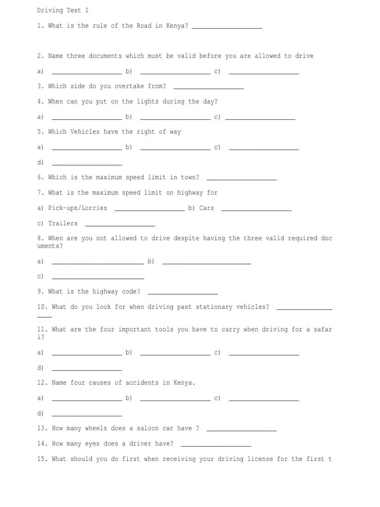 Traffic Rules in Kenya PDF Traffic Road Safety