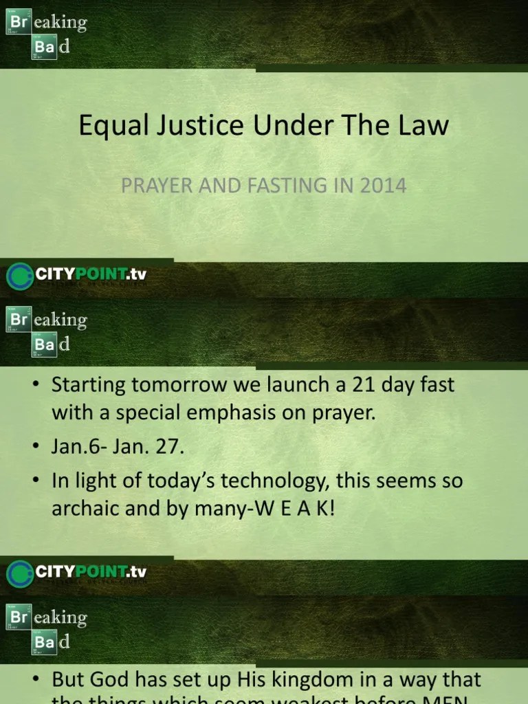 Equal Justice Under The Law PDF Fasting Jesus