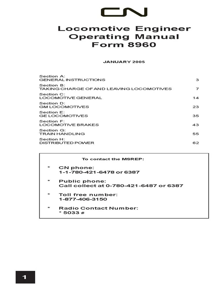 Engineers Manual Form 8960 Horsepower