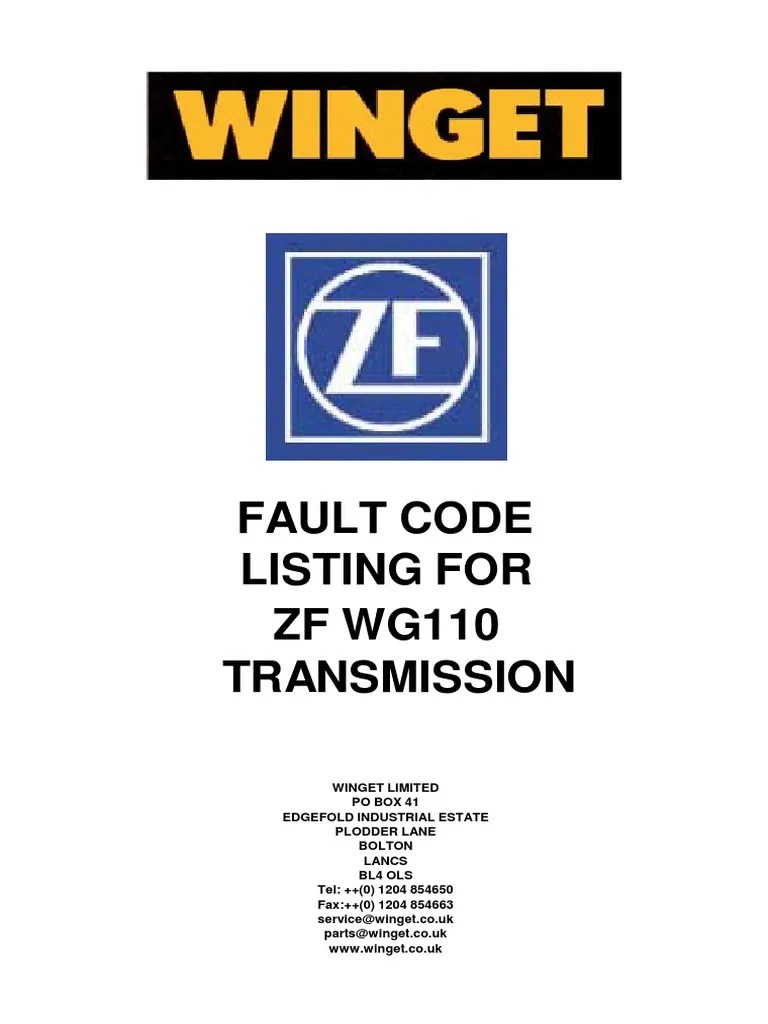 ZF Wg110 Transmission Fault Codes PDF Transmission (Mechanics) Electrical Connector