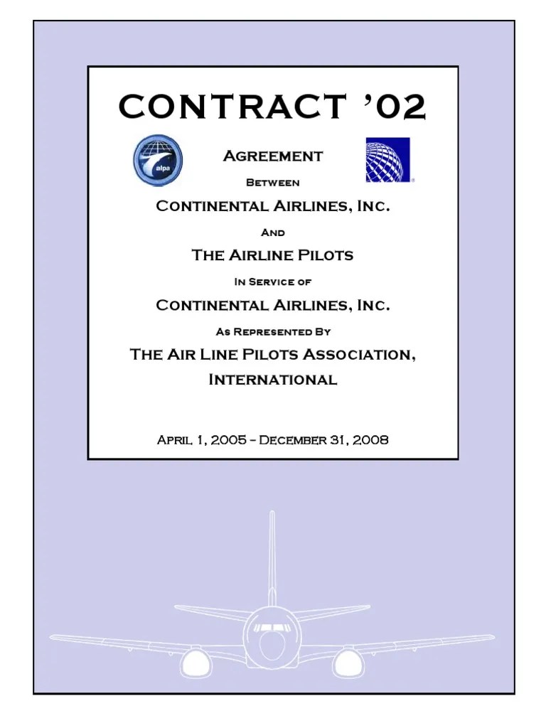 Airline Pilots Contract PDF Airlines Continental Airlines