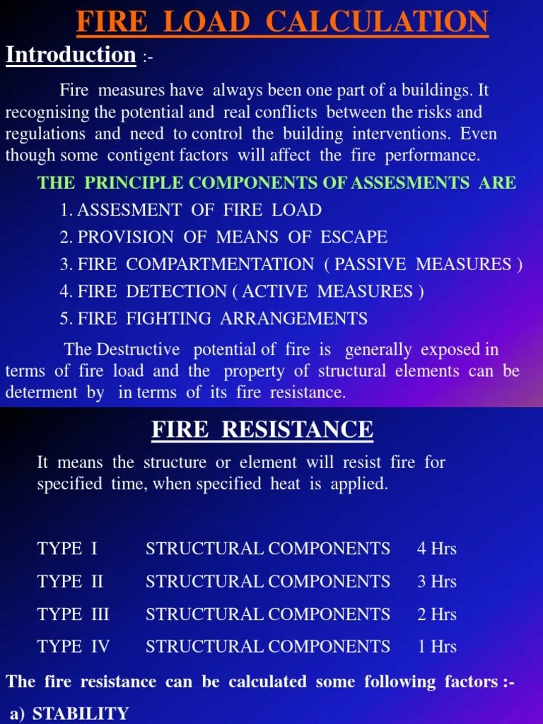 FIRE LOAD Calculation PDF