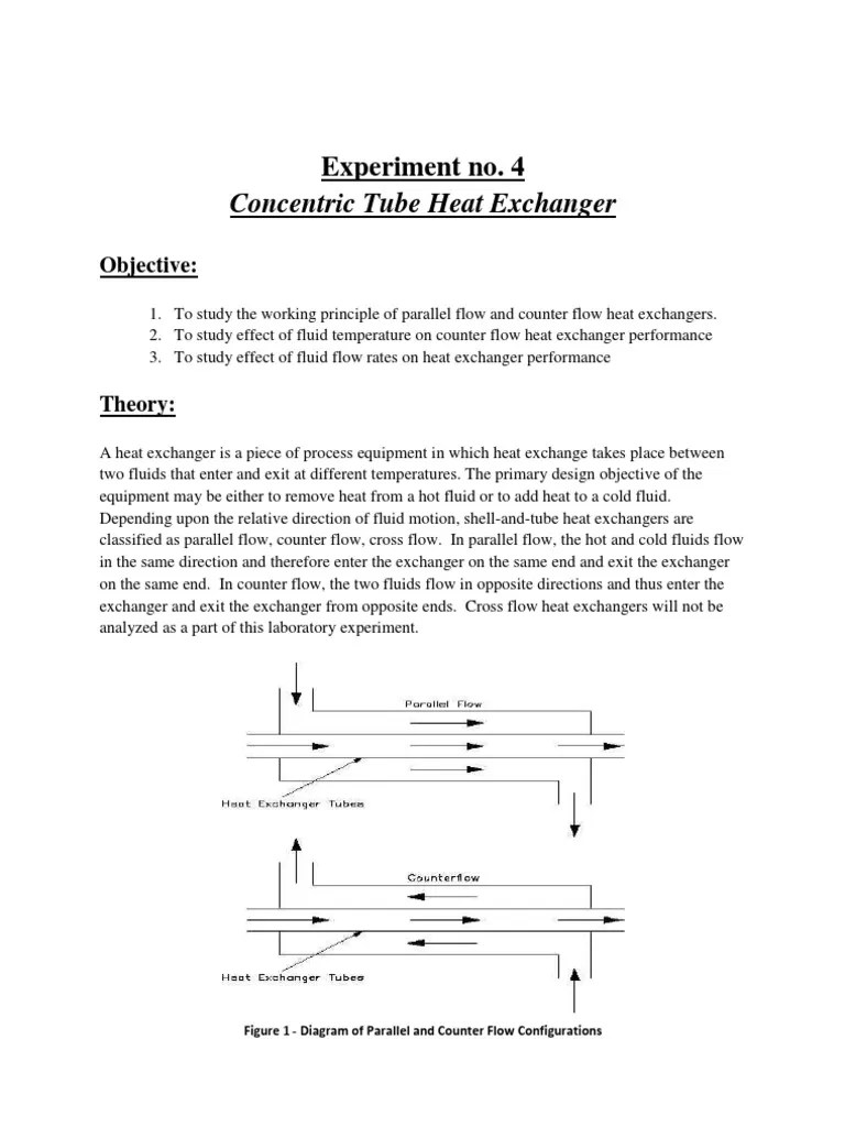 Heat Exchanger Lab Report PDF Laws Of Thermodynamics Heat
