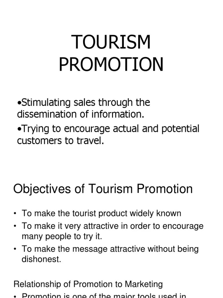Tourism Promotion PDF Promotion (Marketing) Advertising