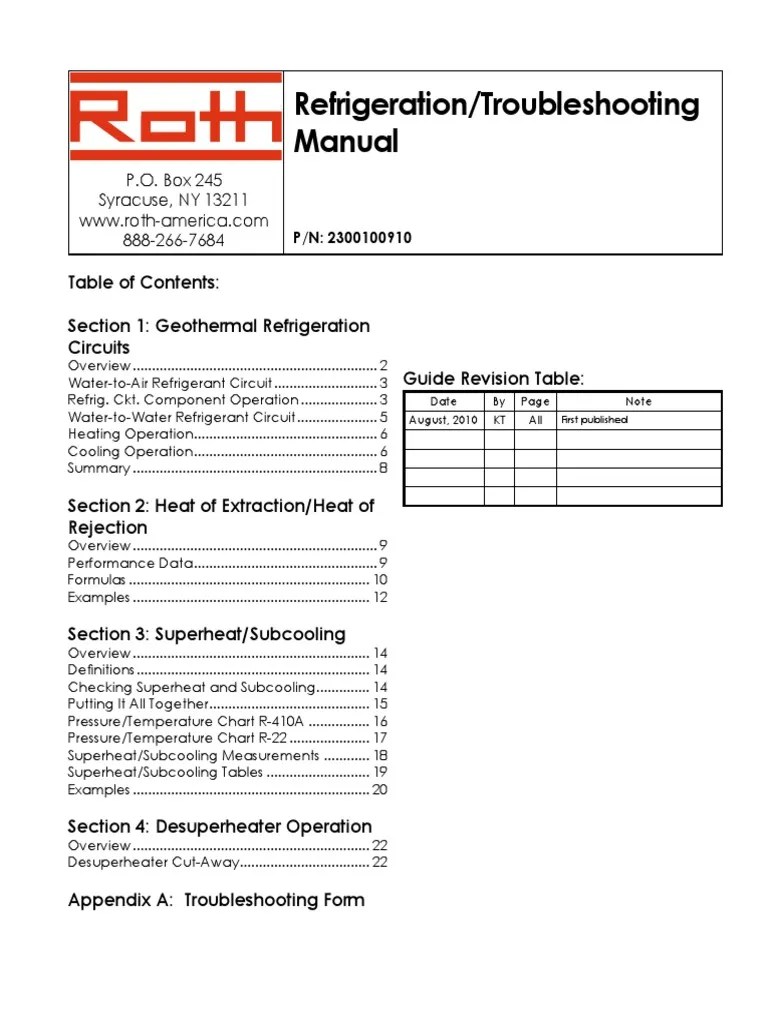 Refrigeration/Troubleshooting Manual