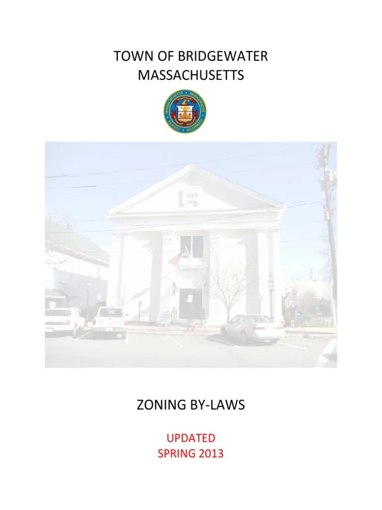 Bridgewater MA Zoning Bylaws Updated Spring 2013 PDF Stormwater