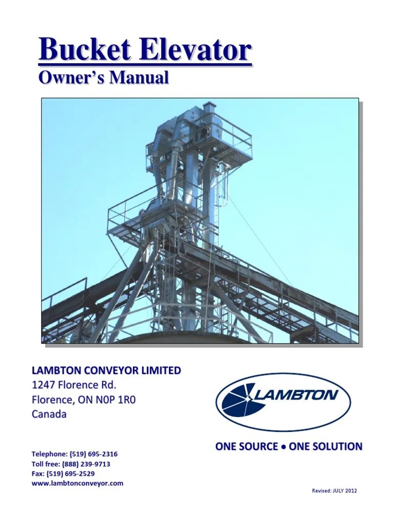 Bucket Elevator Manual Belt (Mechanical) Transmission (Mechanics)
