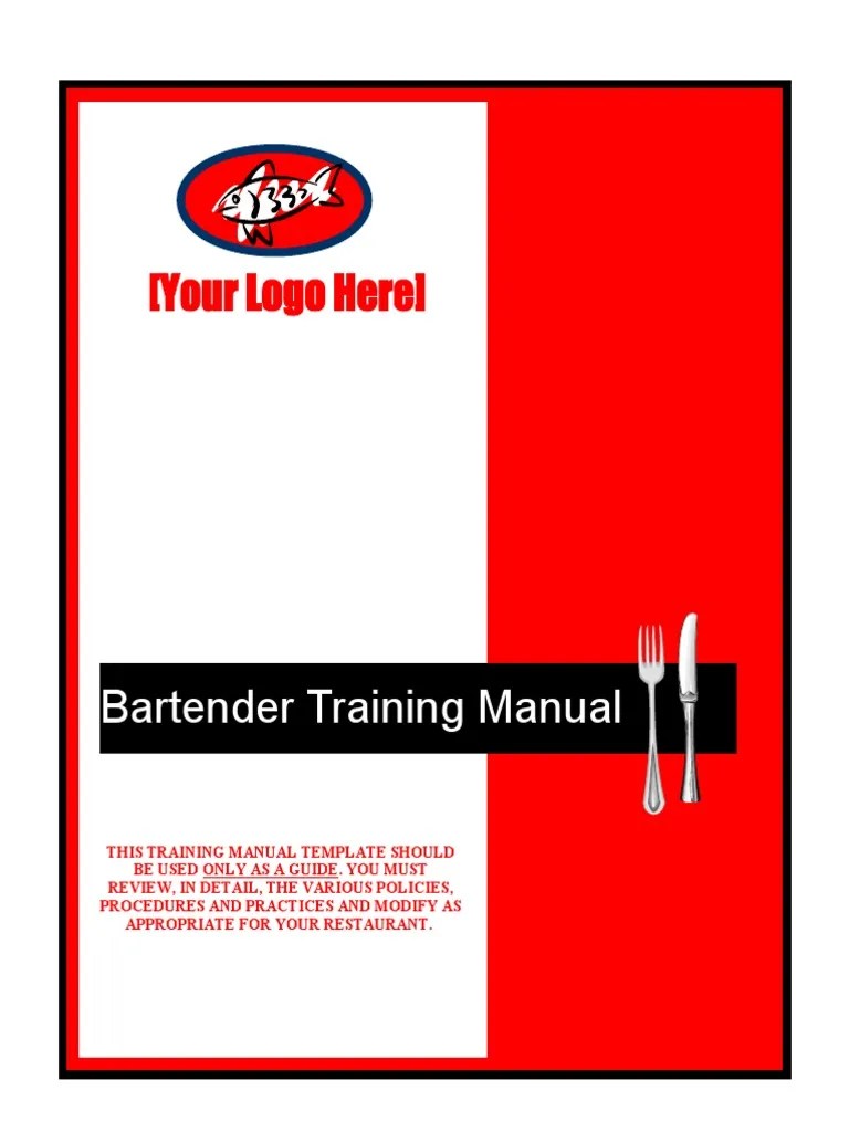 Bartender Training Manual Restaurants Food Retailing Free 30day
