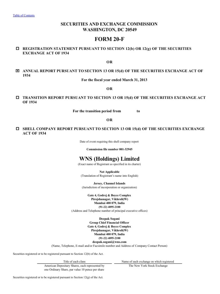 WNSHoldings May2013 Form 20 F PDF Financial Statement