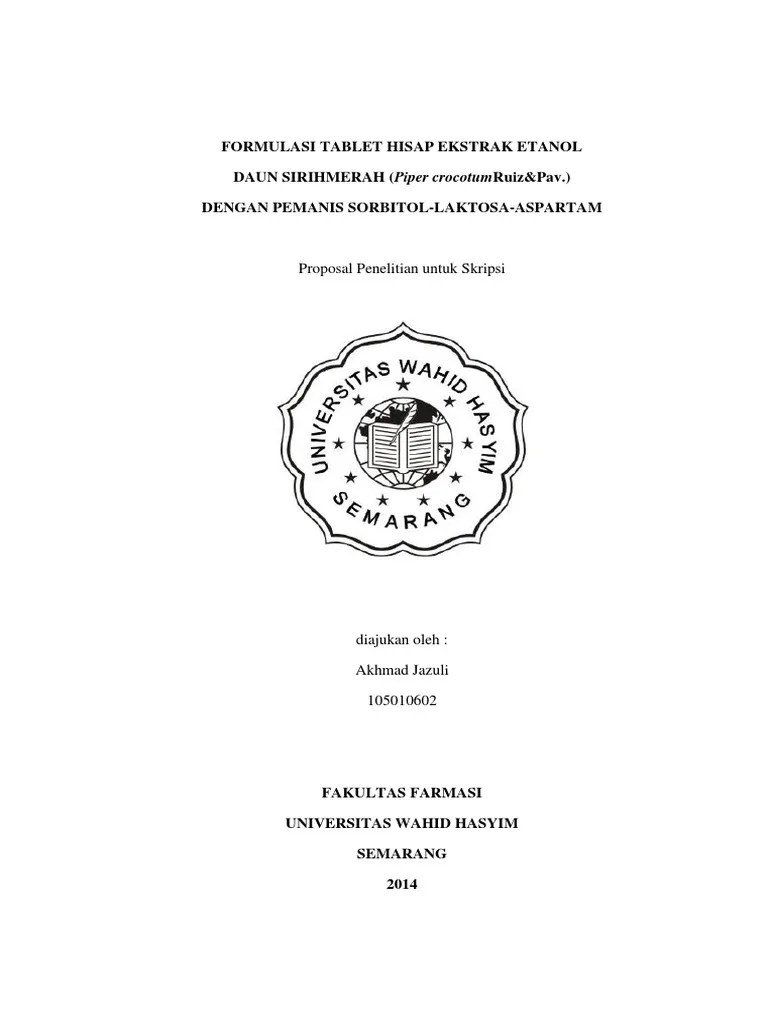 Contoh Proposal Skripsi Farmasi Contoh Makalah Terbaru 2021